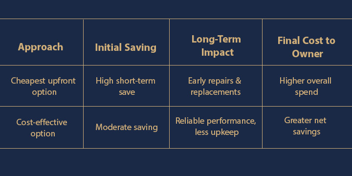 comparison in cheap upfront  and cost-effective option
